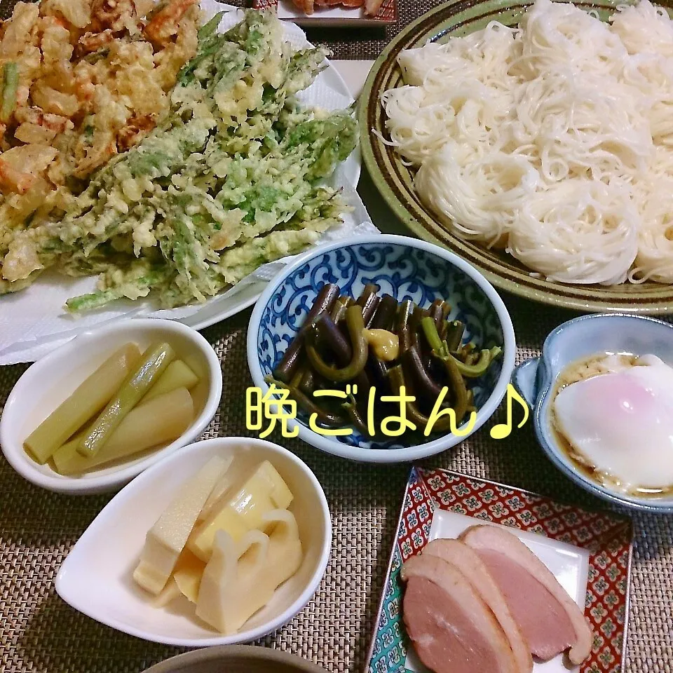 今日の晩ごはん(天ぷらと…)|oomugiさん