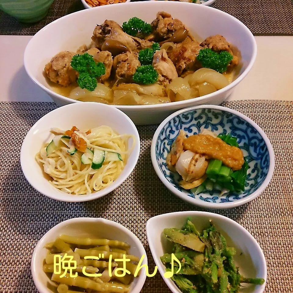 今日の晩ごはん(手羽元の塩麹グリルと…)|oomugiさん