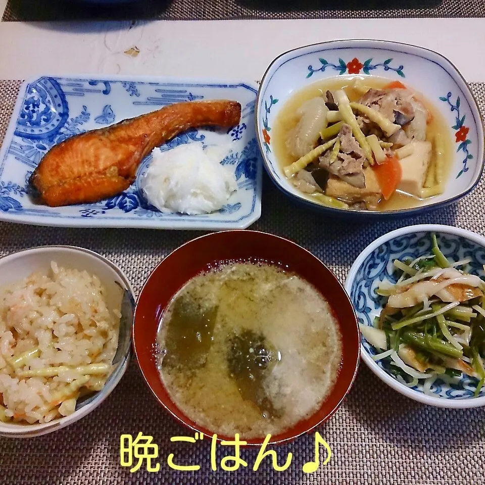 今日の晩ごはん(竹の子ご飯と…)|oomugiさん