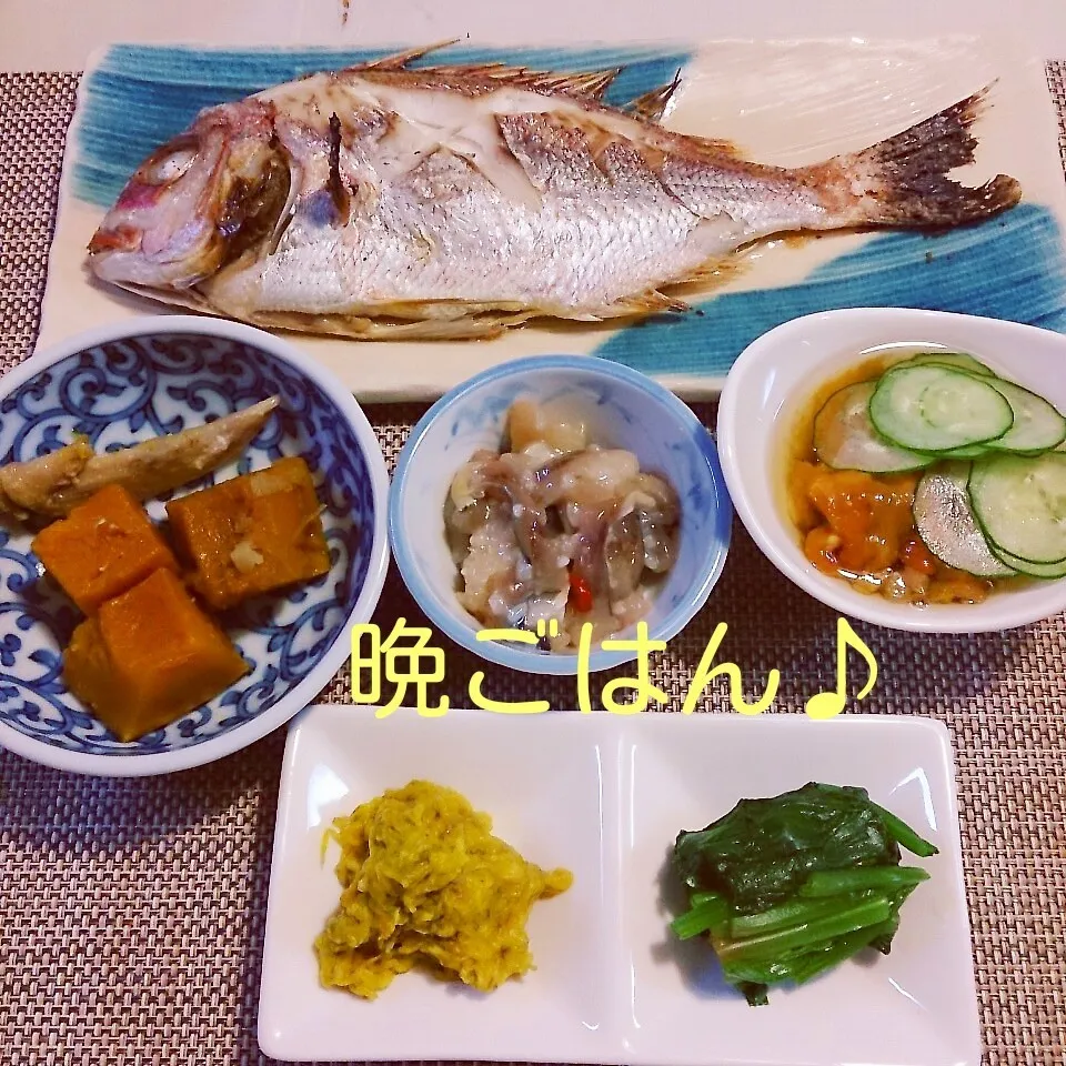 Snapdishの料理写真:今日の晩ごはん(は桜鯛と…)|oomugiさん