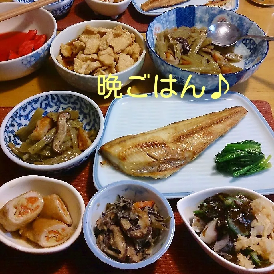 今日の晩ごはん(ホッケの一夜干しと…)|oomugiさん