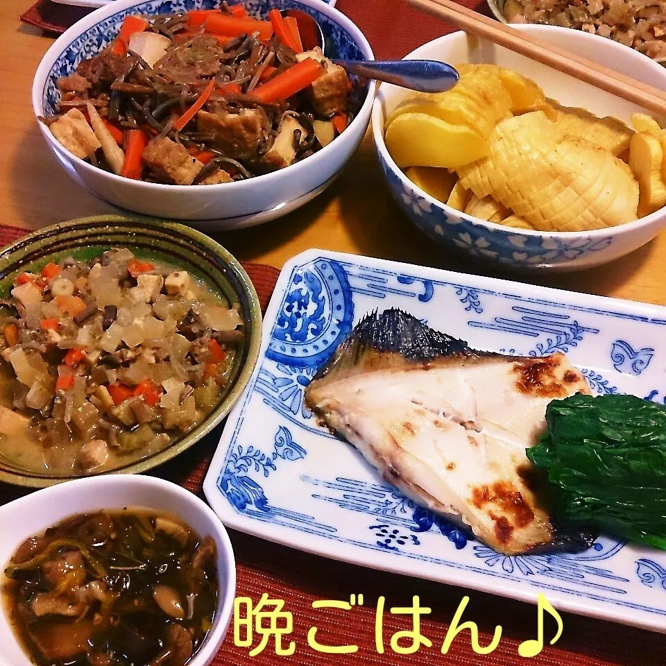 Snapdishの料理写真:今日の晩ごはん(けの汁と…)|oomugiさん