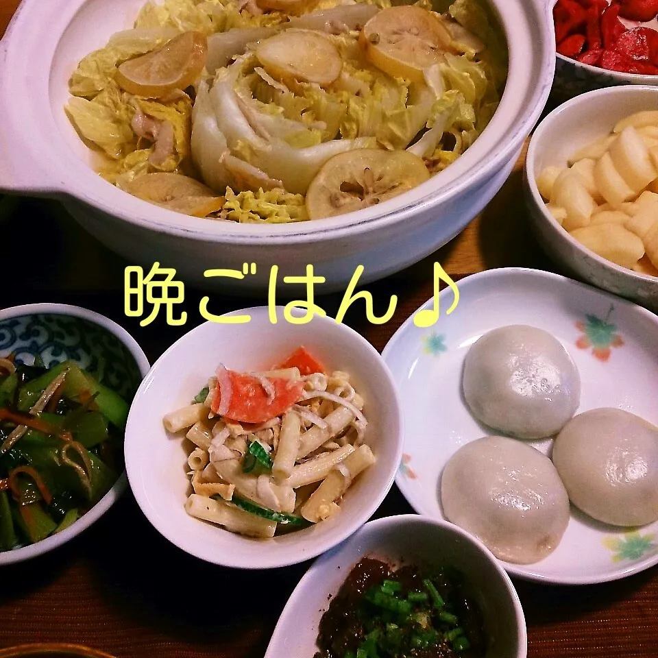 昨日の晩ごはん(白菜のミルフィーユ鍋と…)|oomugiさん