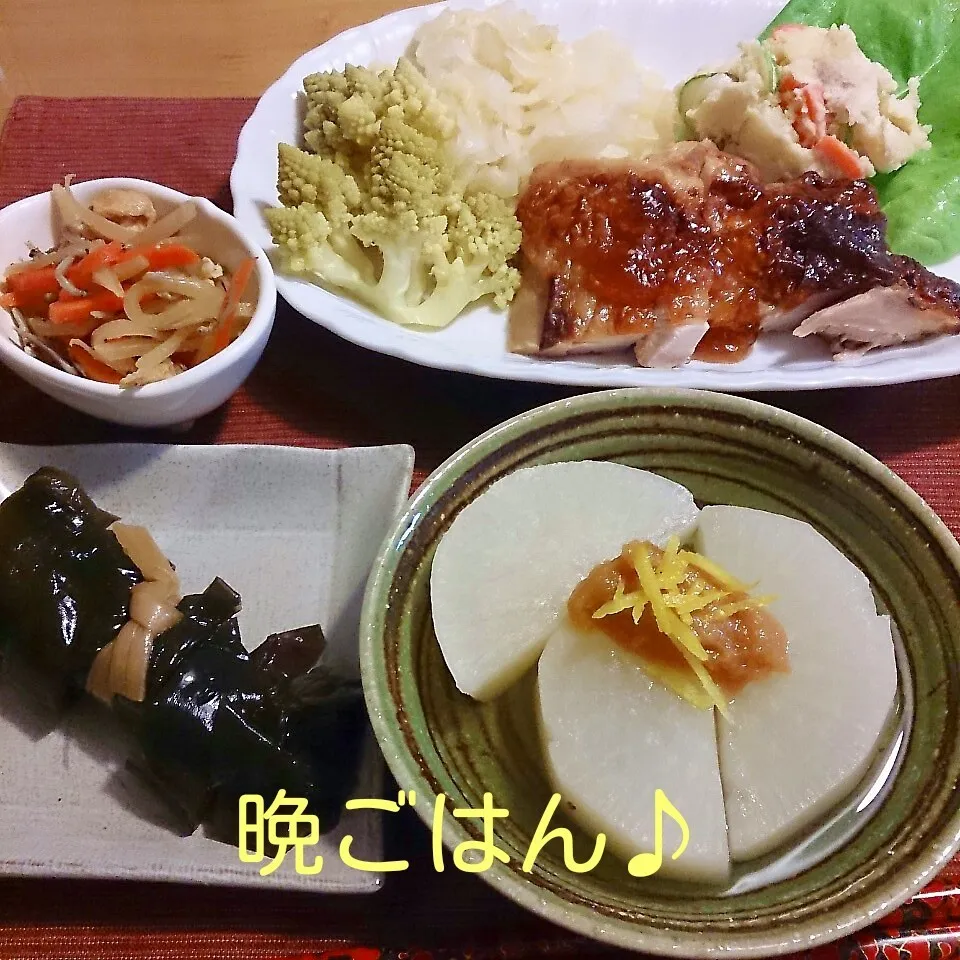 Snapdishの料理写真:今日の晩ごはん(チキングリルと…)|oomugiさん