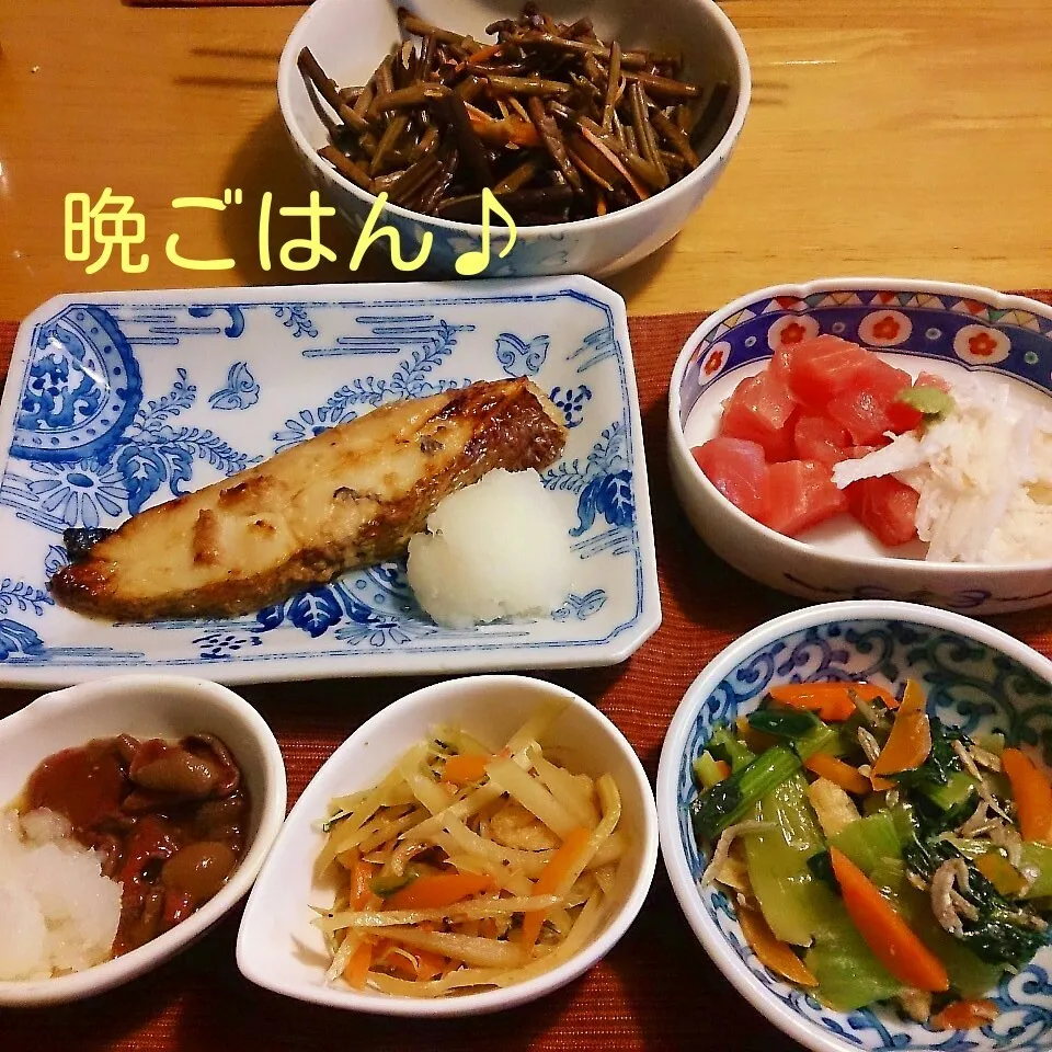 Snapdishの料理写真:今日の晩ごはん(マグロのやまかけと…)|oomugiさん