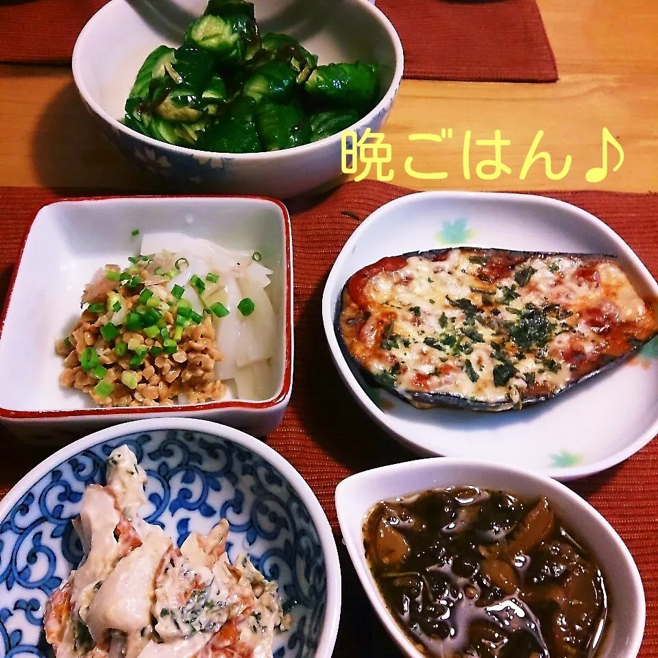 今日の晩ごはん(イカ納豆と…)|oomugiさん