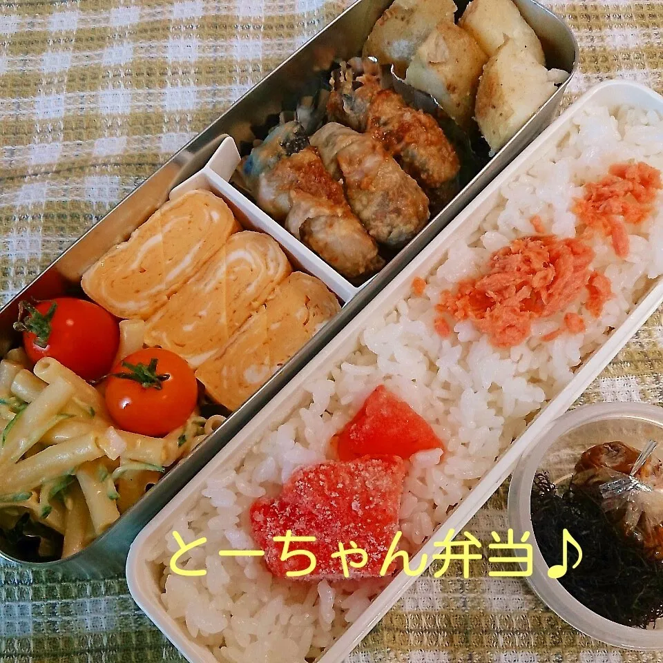 Snapdishの料理写真:月曜日のとーちゃん弁当|oomugiさん