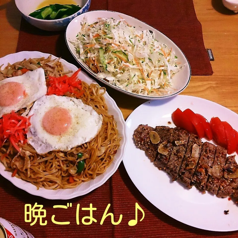 今日の晩ごはん(焼きそばと…)|oomugiさん