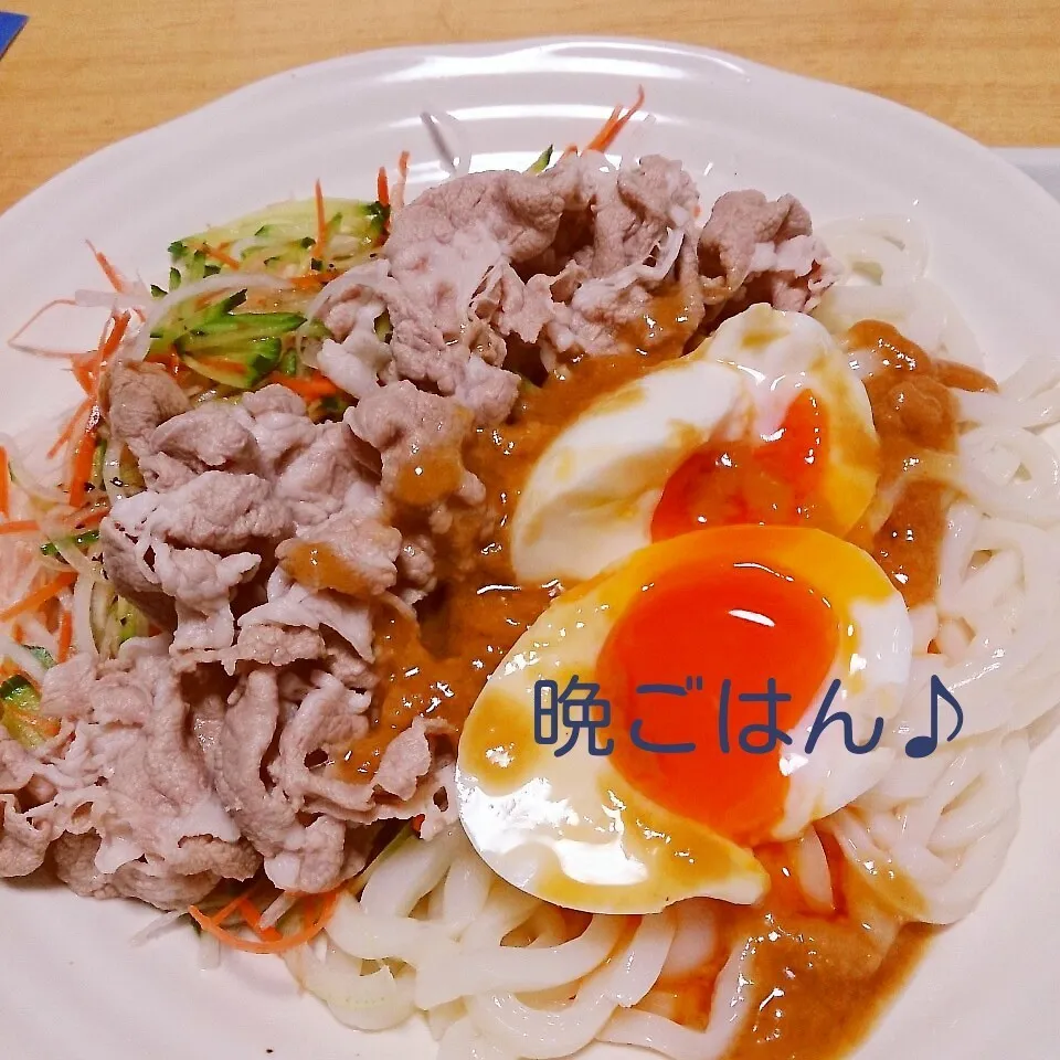 Snapdishの料理写真:今日の晩ごはん(豚しゃぶサラダ麺)|oomugiさん