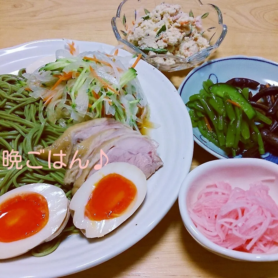 今日の晩ごはん(サラダぶっかけそばと…)|oomugiさん