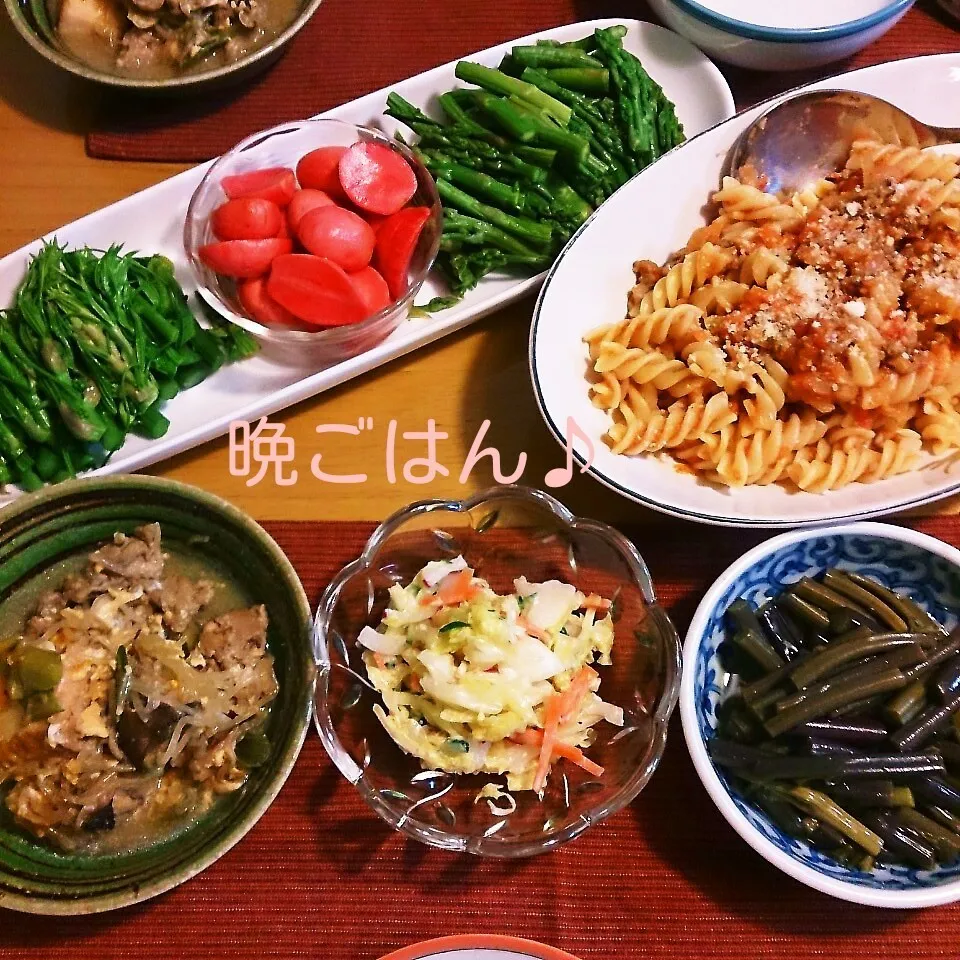 今日の晩ごはん(ミートソースパスタと…)|oomugiさん