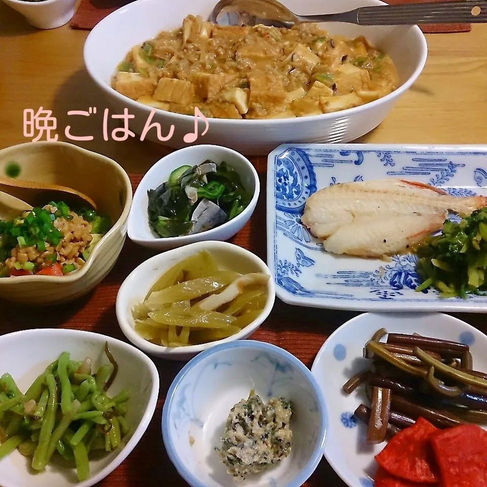 今日の晩ごはん(麻婆厚揚げと…)|oomugiさん