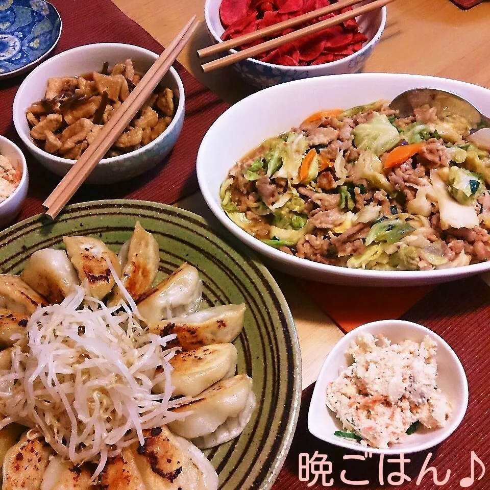 今日の晩ごはん(餃子と…)|oomugiさん