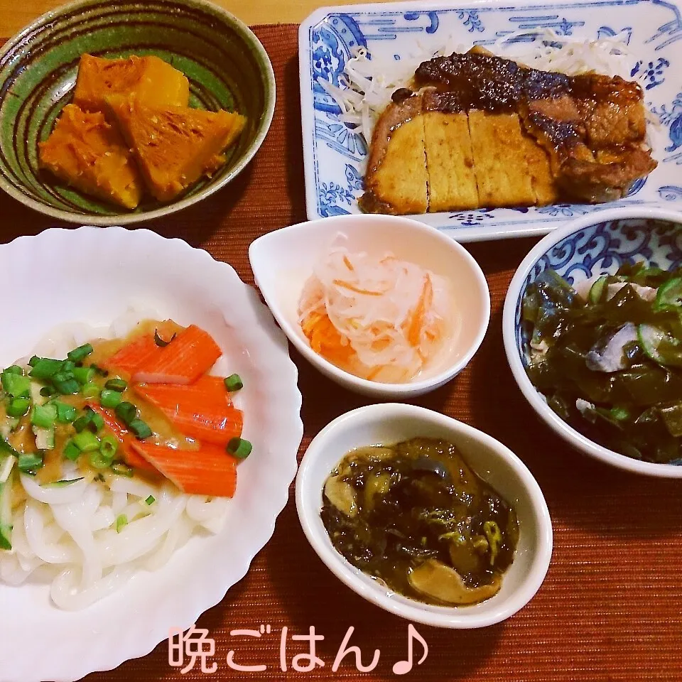 Snapdishの料理写真:今日の晩ごはん(豚ロース味噌漬け焼きと…)|oomugiさん