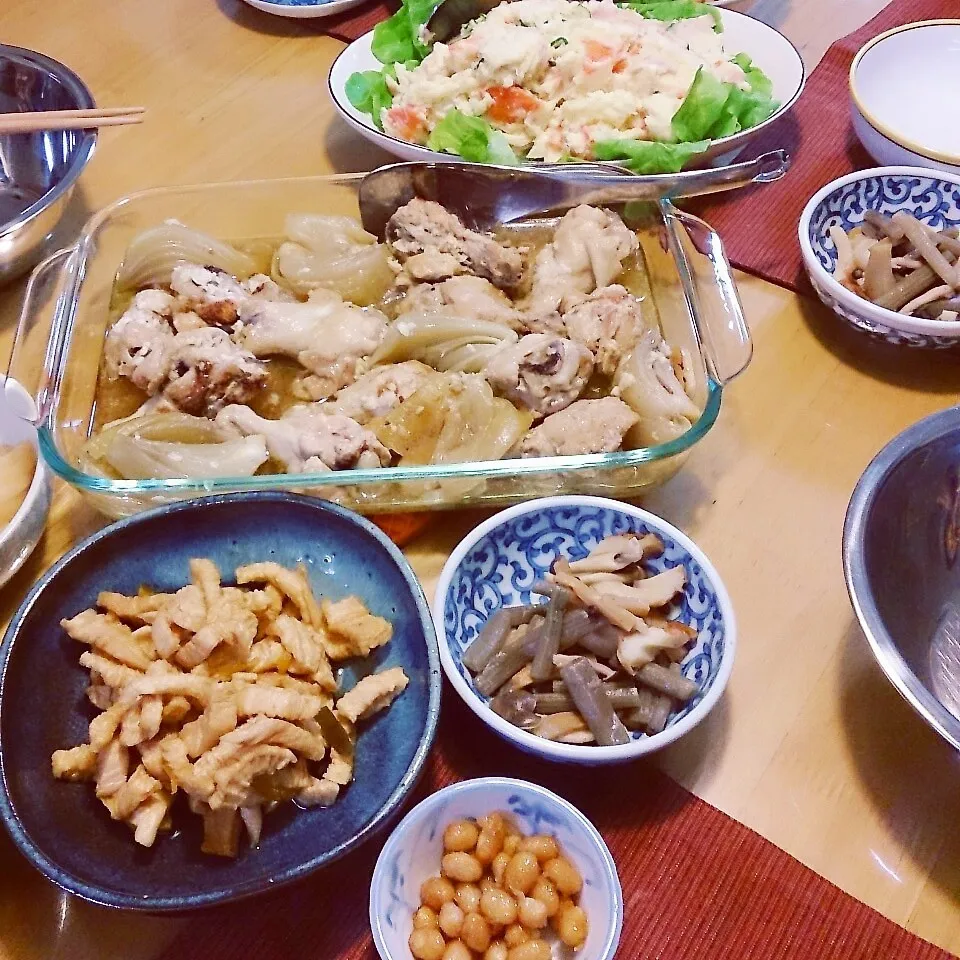 今日の晩ごはん(鶏手羽元の塩麹グリルと…)|oomugiさん