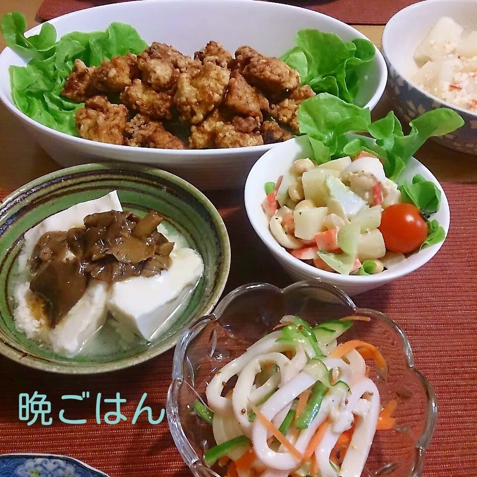 今日の晩ごはん(鶏唐揚げと…)|oomugiさん