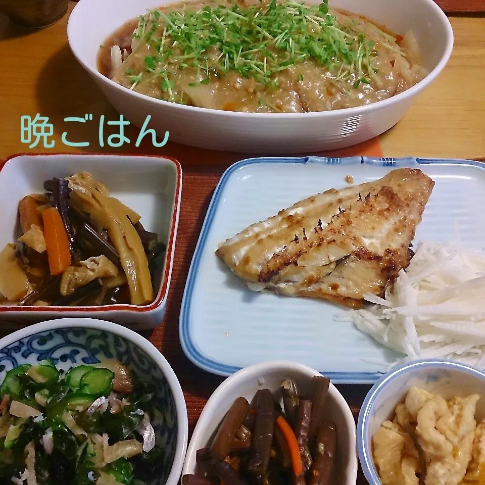 今日の晩ごはん(赤魚の醤油麹漬け焼きと…)|oomugiさん