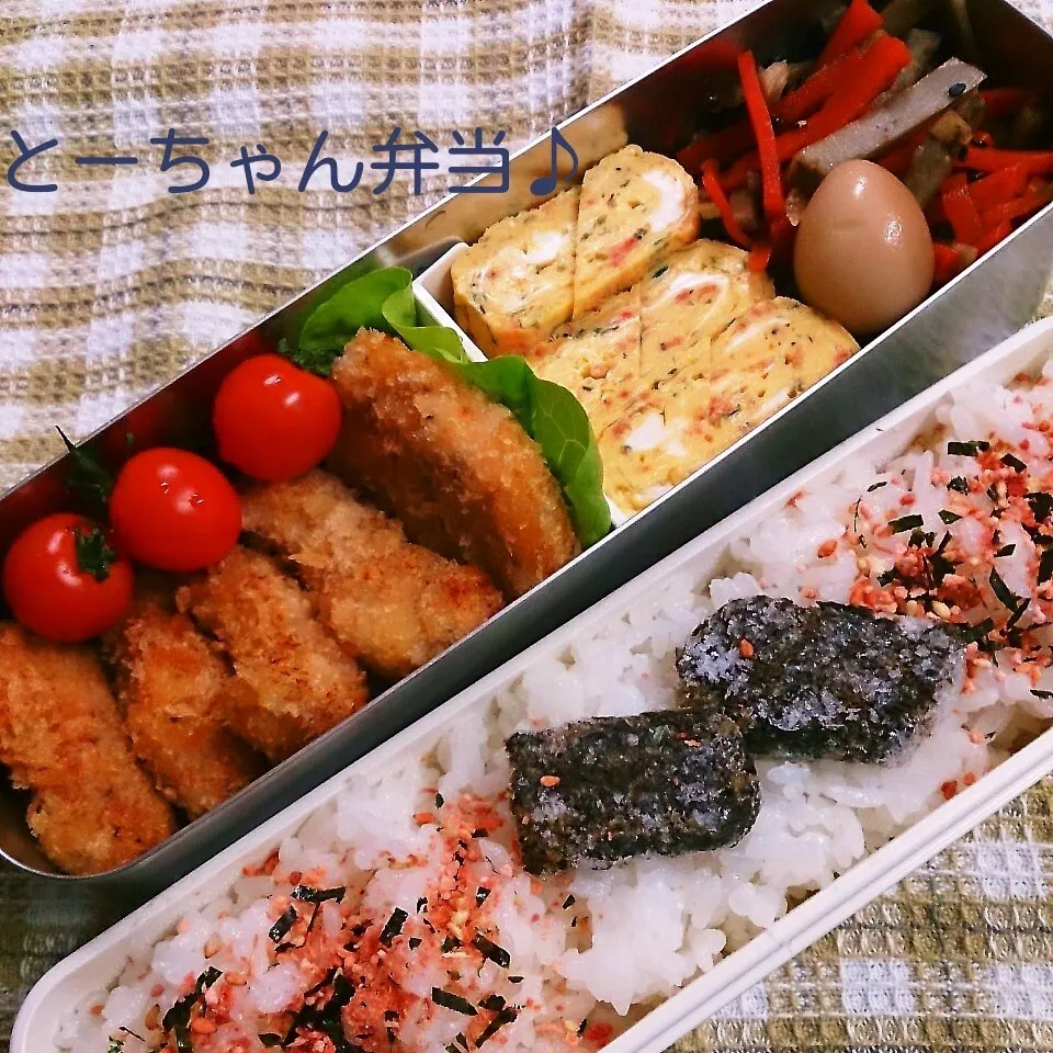 Snapdishの料理写真:月曜日のとーちゃん弁当|oomugiさん