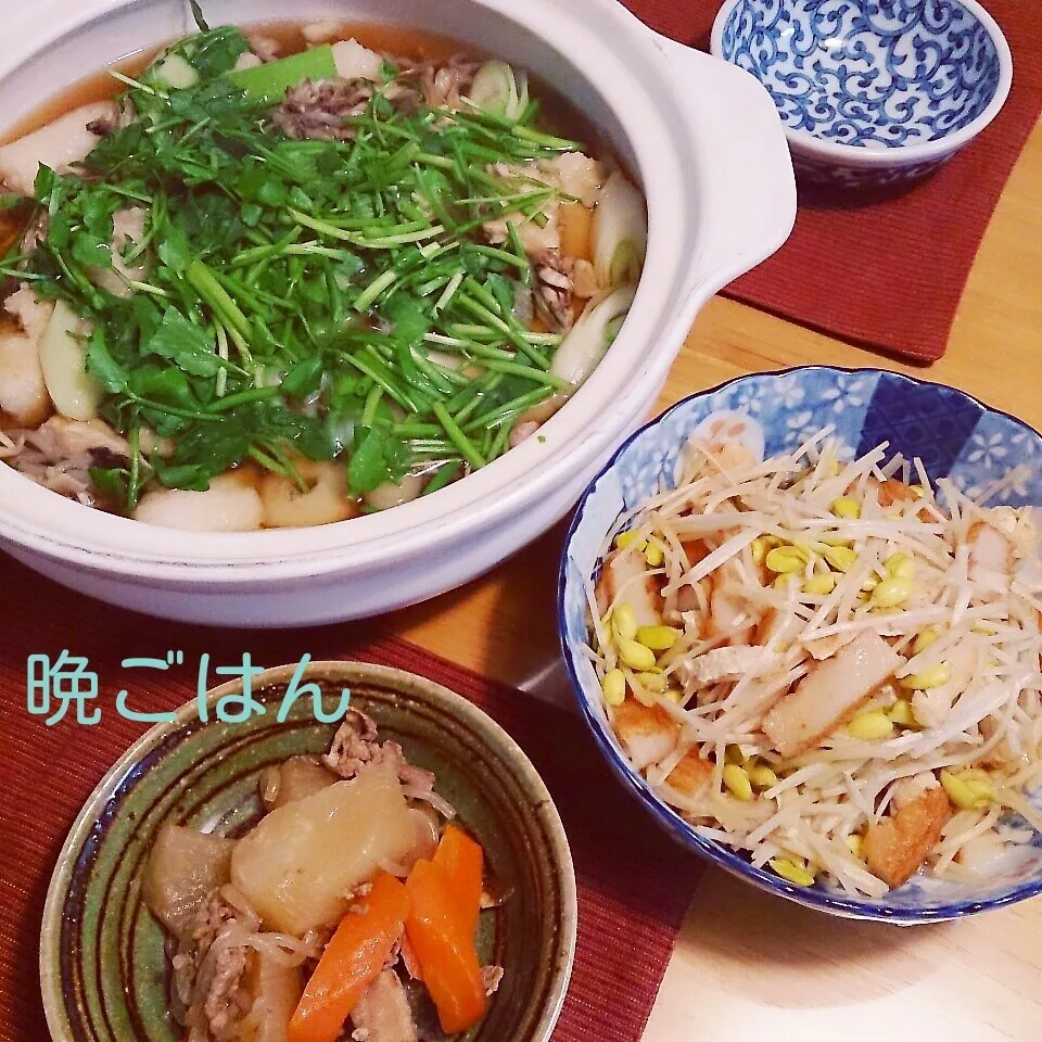 今日の晩ごはん(きりたんぽ鍋と…)|oomugiさん