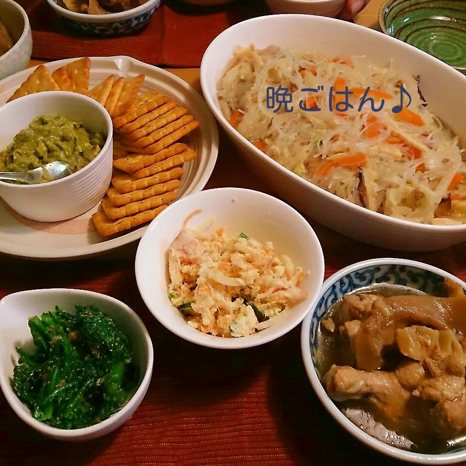 今日の晩ごはん(白菜と春雨の八宝菜風と…)|oomugiさん