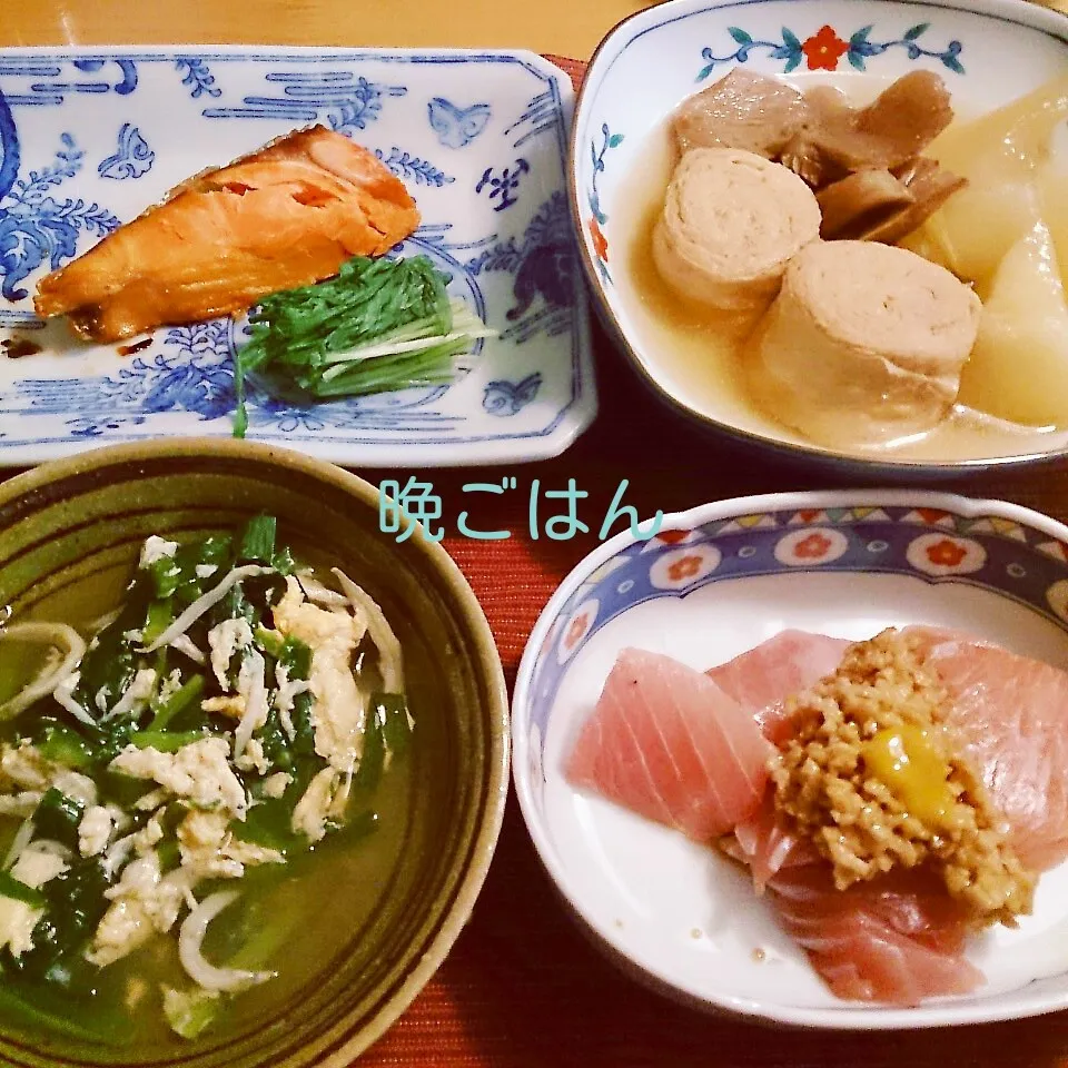 今日の晩ごはん(マグロ納豆と…)|oomugiさん