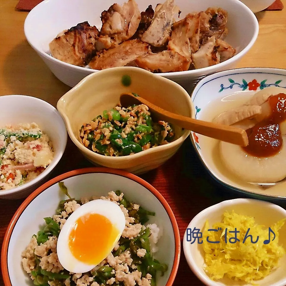 今日の晩ごはん(カジキマグロのカマの醤油麹焼きと…)|oomugiさん