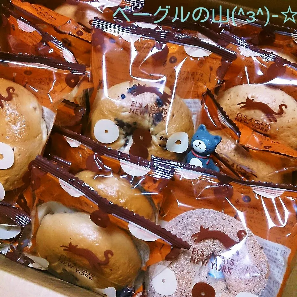 Snapdishの料理写真:ベーグルの山が届いたよ♪|oomugiさん