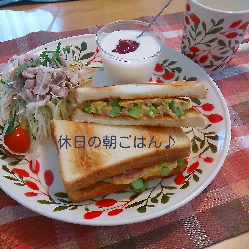 Snapdishの料理写真:休日の朝ごはん|oomugiさん