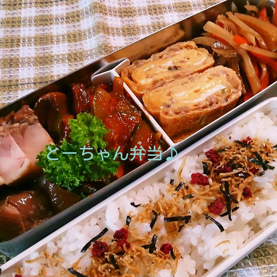 Snapdishの料理写真:金曜日のとーちゃん弁当|oomugiさん