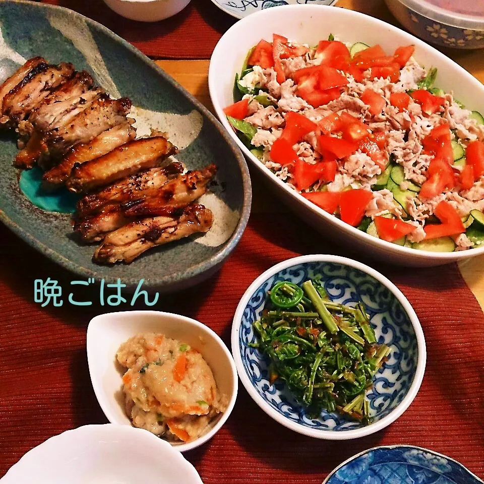 今日の晩ごはん(手羽先の塩麹焼き鳥と…)|oomugiさん