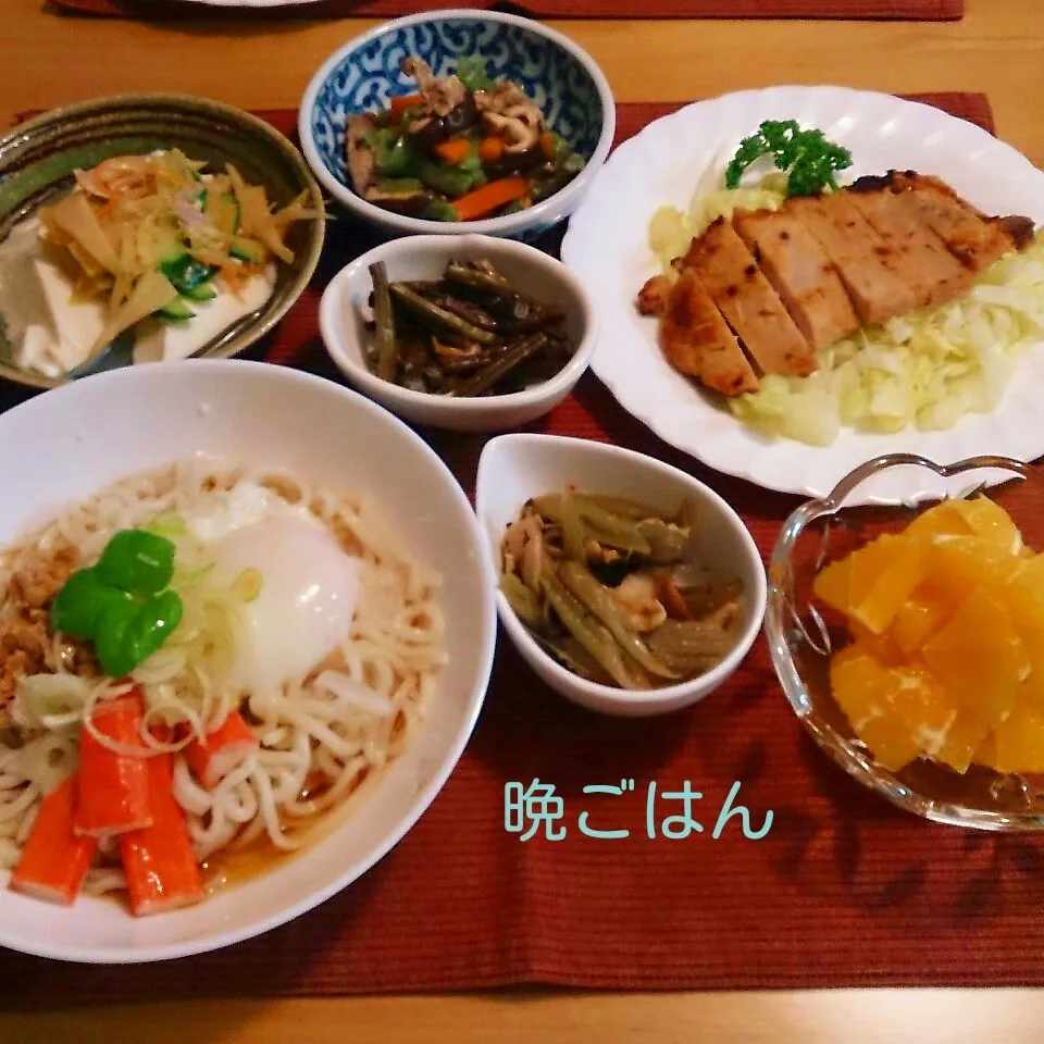 今日の晩ごはん(豚ロースの金山寺味噌漬け焼き…)|oomugiさん