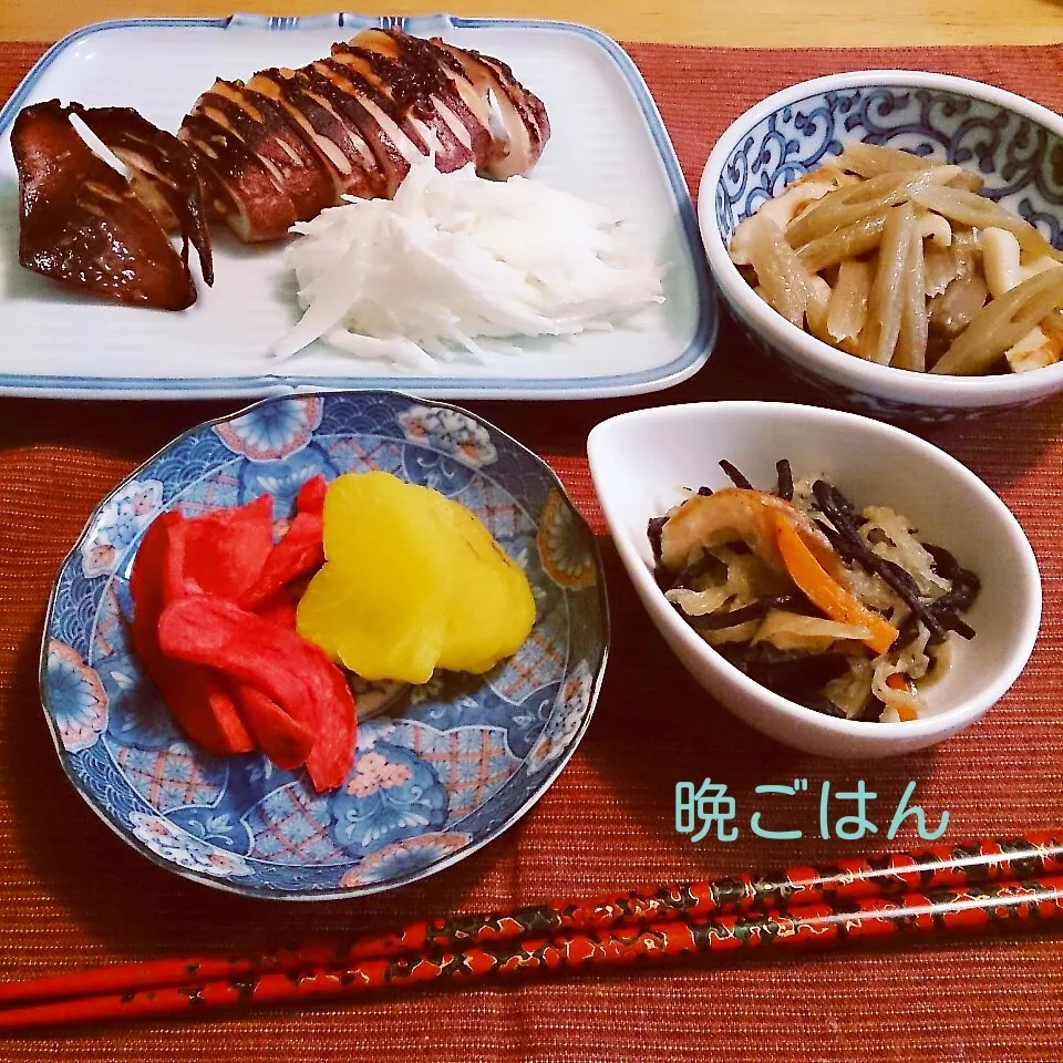 今日の晩ごはん(イカのポッポ焼きと…)|oomugiさん