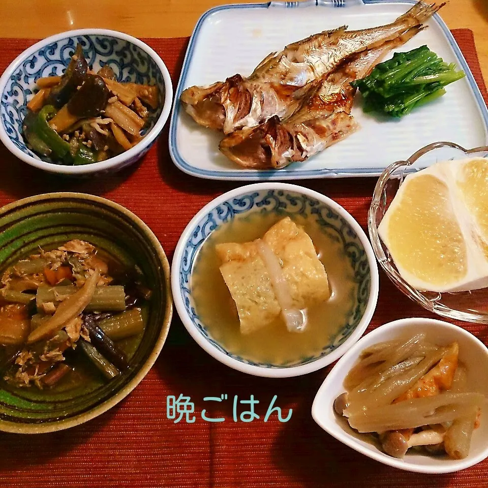 今日の晩ごはん(ハタハタの醤油麹漬け焼きと…)|oomugiさん