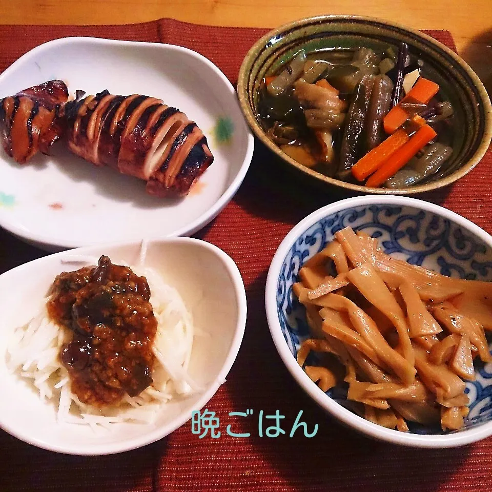 今日の晩ごはん(イカのポッポ焼きと…)|oomugiさん