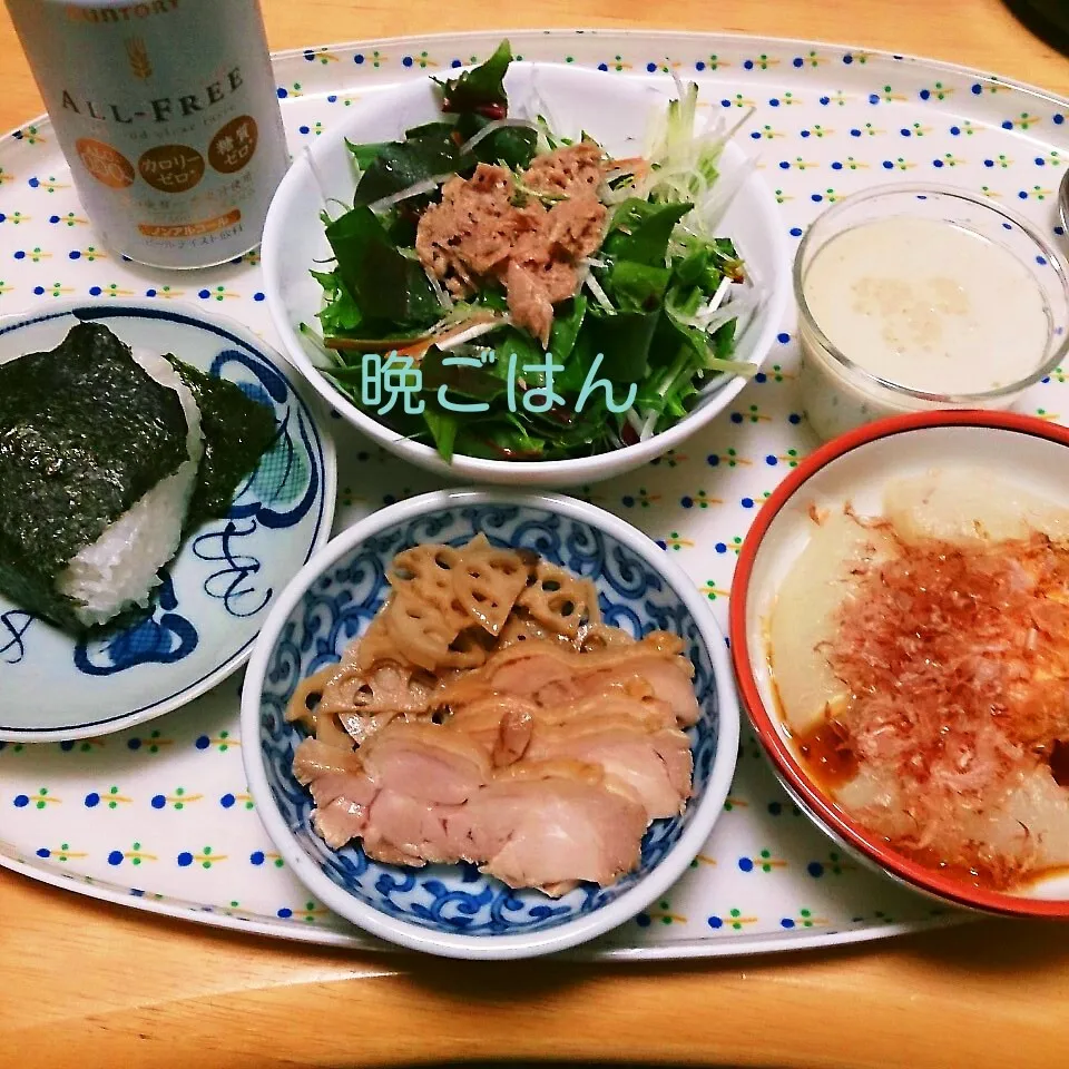 今日の晩ごはん(新玉ねぎのチンマヨポンと…)|oomugiさん