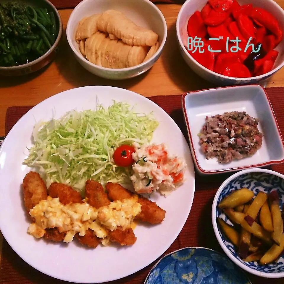 今日の晩ごはん(フグフライと…)|oomugiさん