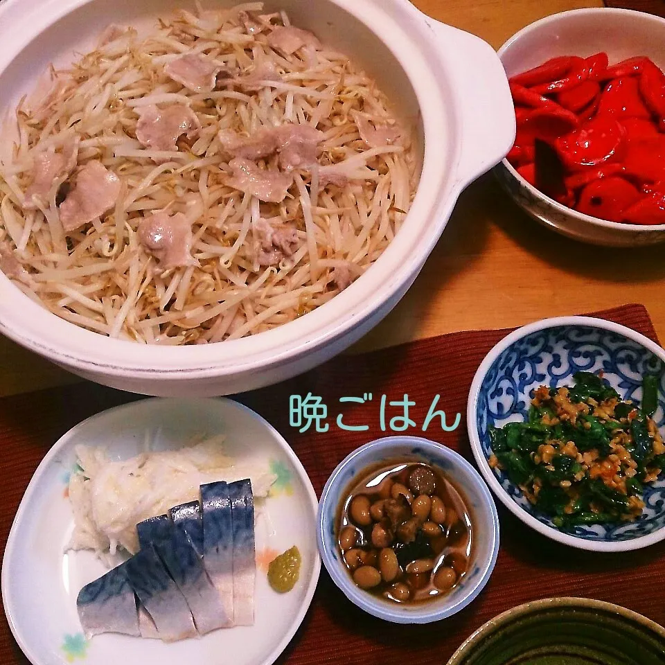 今日の晩ごはん(もやし鍋と…)|oomugiさん