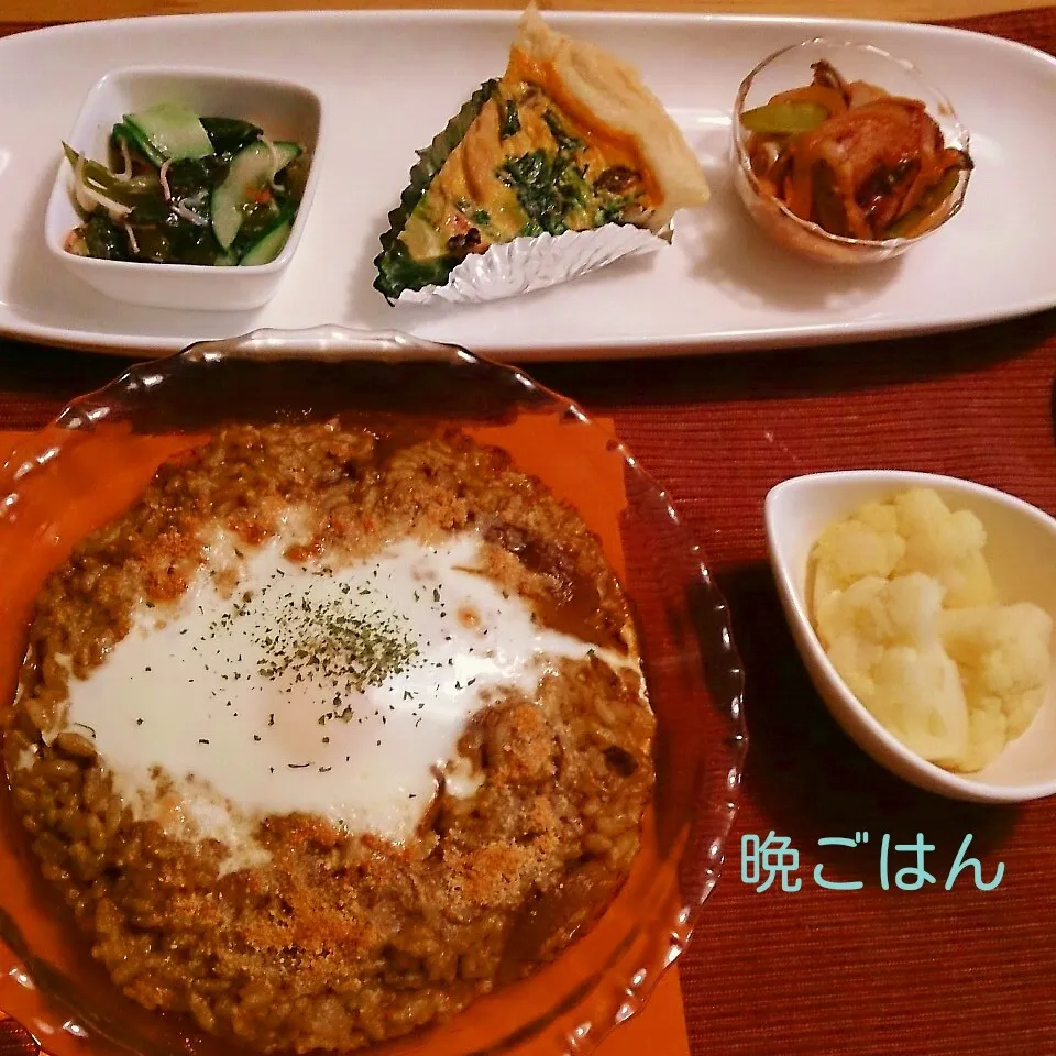 今日の晩ごはん(焼きカレーと…)|oomugiさん