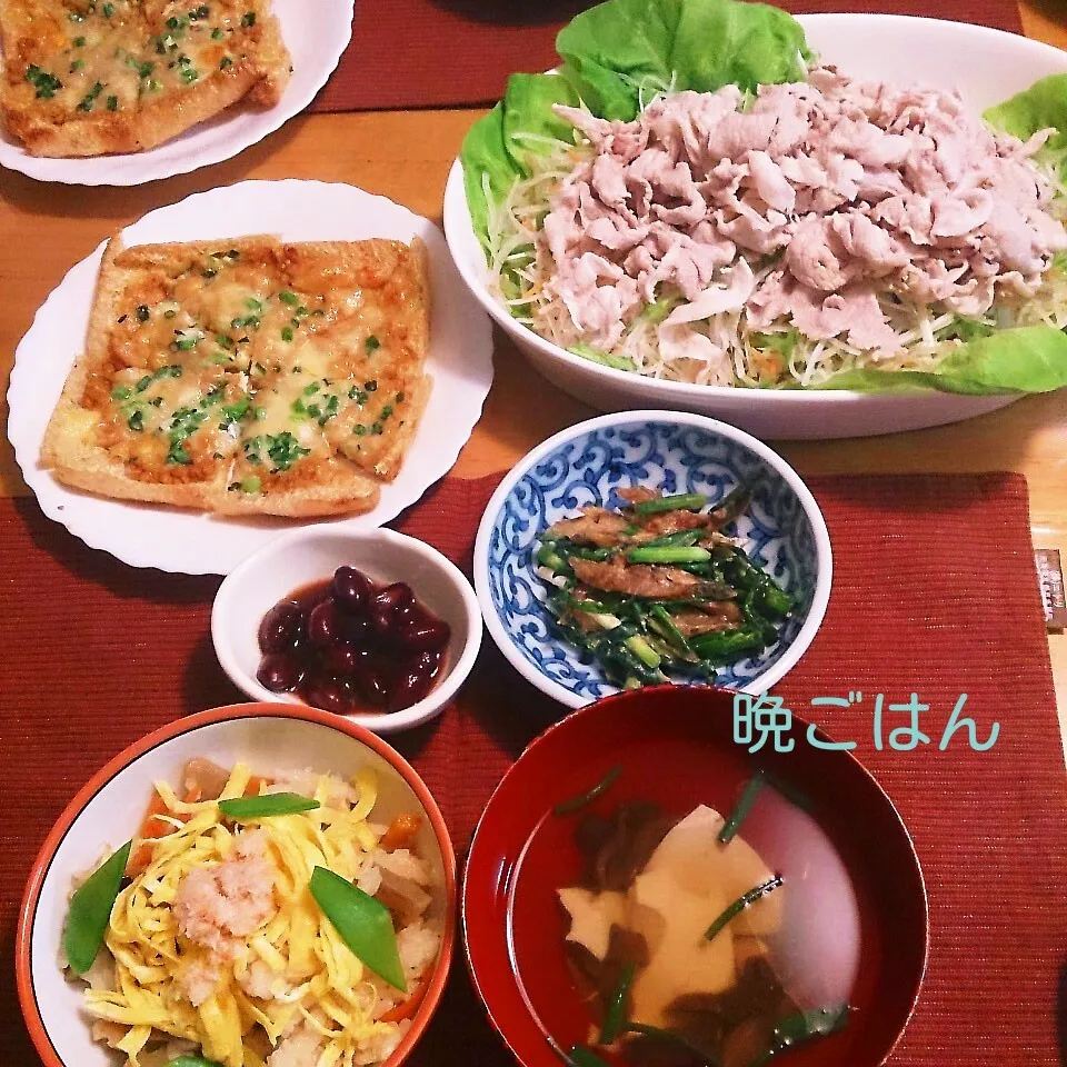 今日の晩ごはん(納豆ピザと…)|oomugiさん