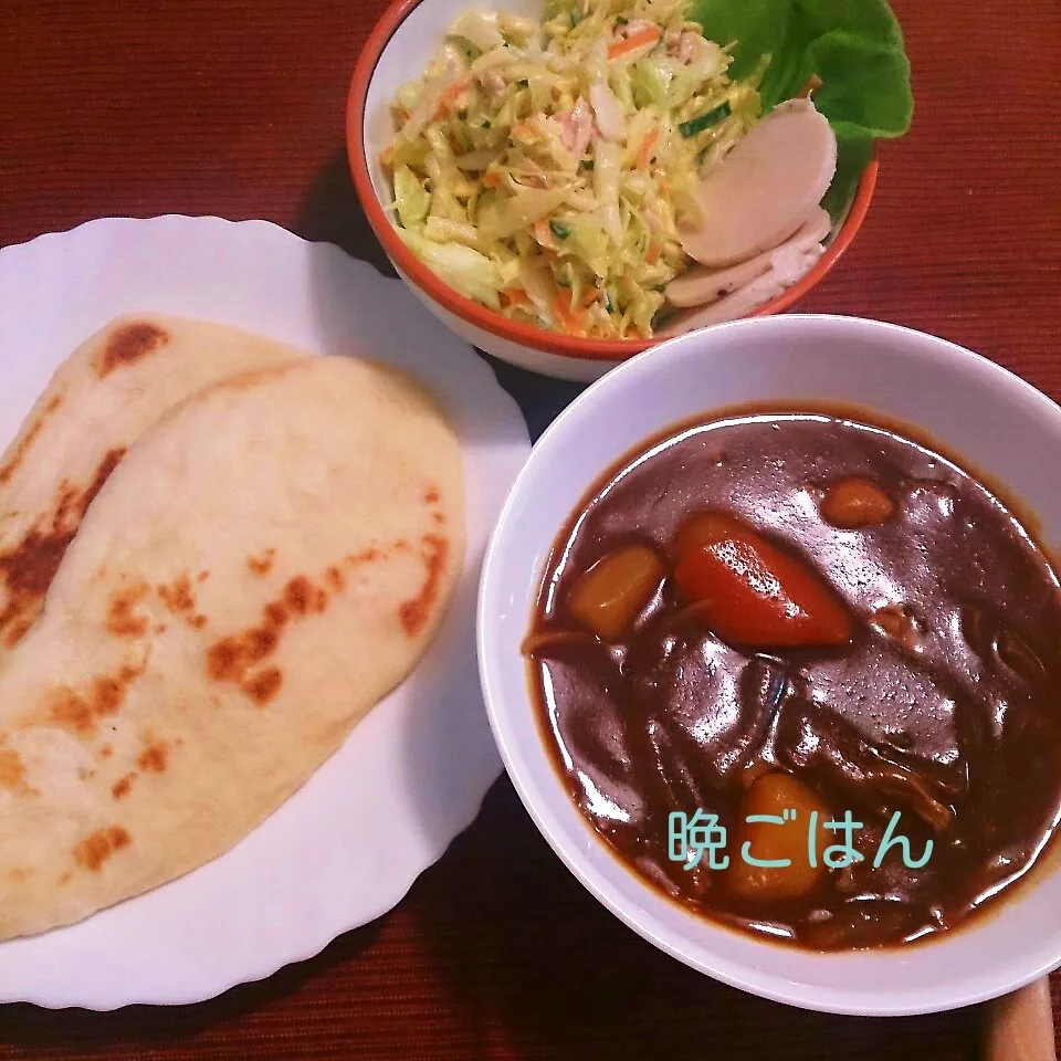 今日の晩ごはん(チキンカレーと…)|oomugiさん