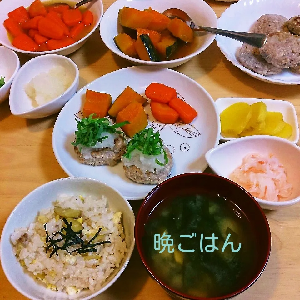 こむぎ家の晩ごはん(豆腐ハンバーグと…)|oomugiさん