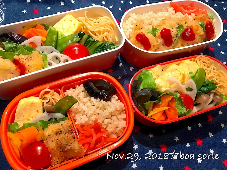 夫娘私弁当☆鶏カツ🍚元気だして😄🍎|kaoriさん