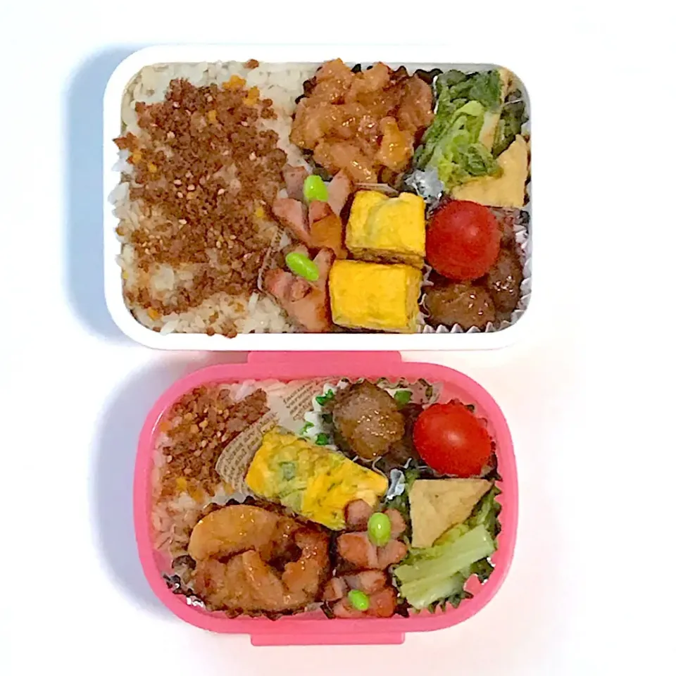 パパと娘っちのお弁当(^^)
 #お弁当  #麦ご飯  #冷凍食品 #ふりかけ|kakoさん