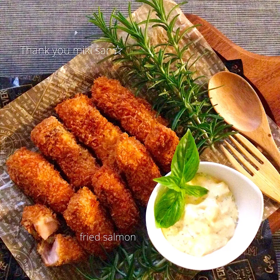 いただき物の新巻鮭でサーモンフライ☆タルタルソース添え|なだちいさん