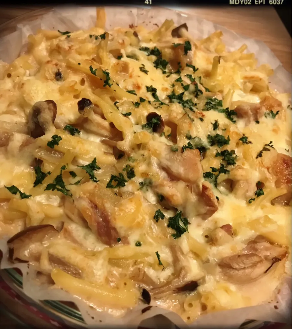 Macaroni au gratin with chicken|toyamadaさん