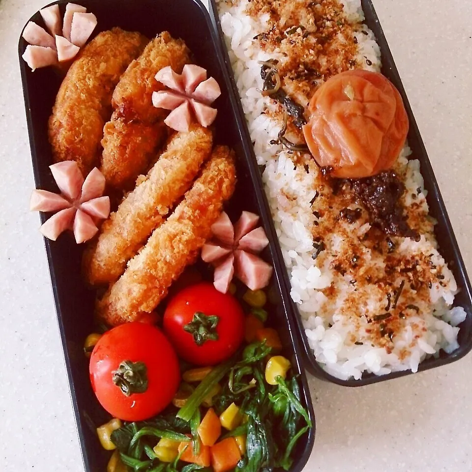 マグロ＆ハムのカツ弁当～♪|ぴっぴさん