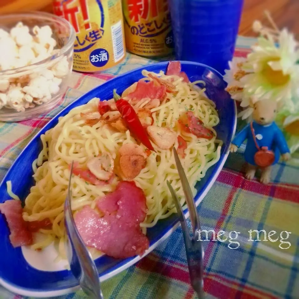 ペペロンチーノ焼きそば 🍝|めぐめぐさん