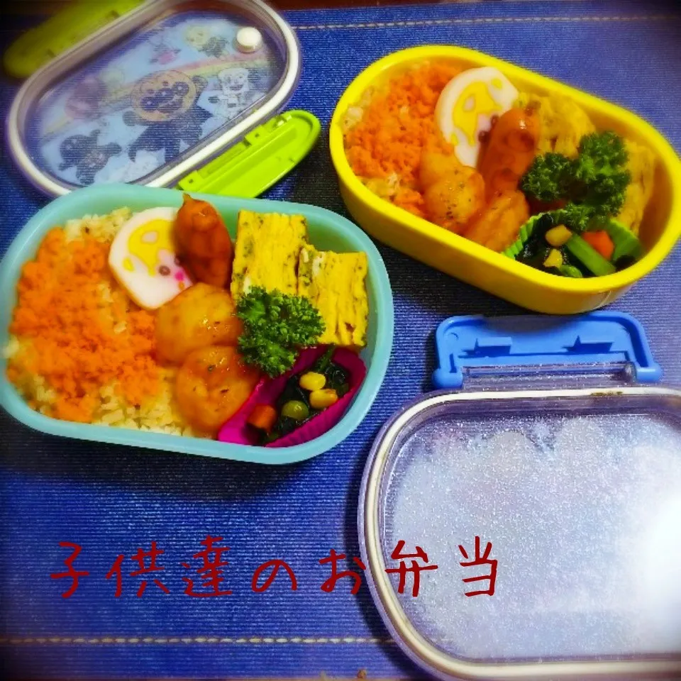 Snapdishの料理写真:子供用【お揃い仲良し姉妹弁当】|I am hungry familyさん