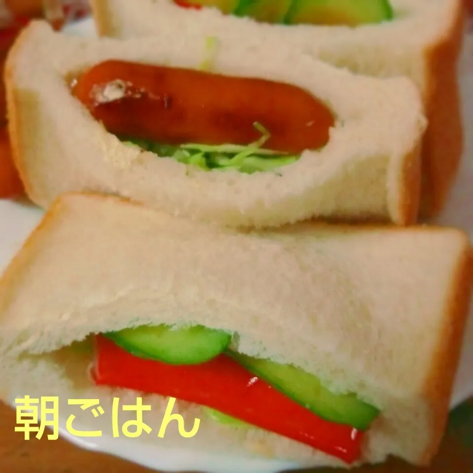 Snapdishの料理写真:ピタパンサンド…擬き(笑)|I am hungry familyさん