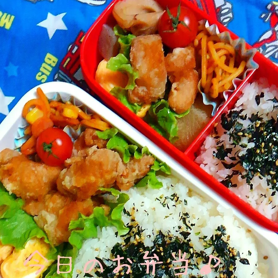 Snapdishの料理写真:二人分のお弁当♪|ころりんさん